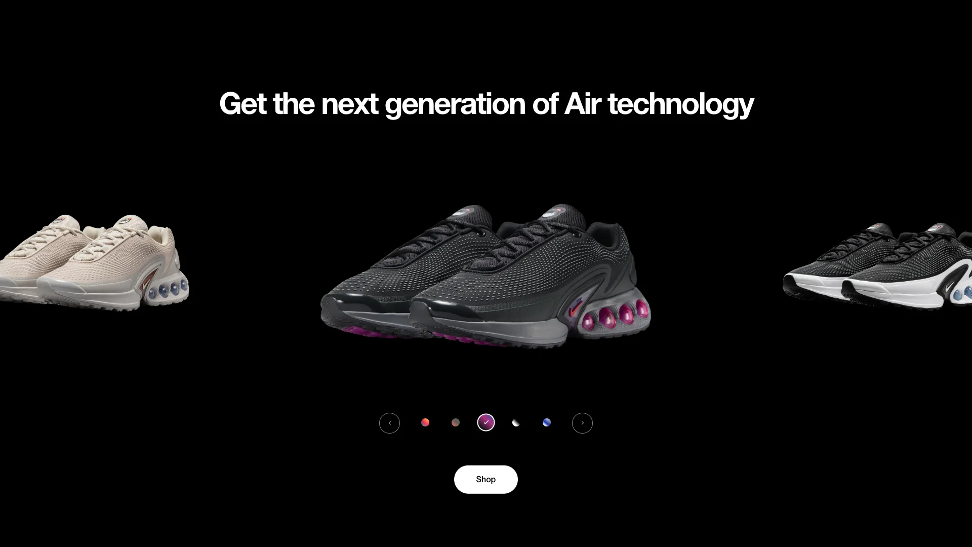 Nike Air Max DN color carousel