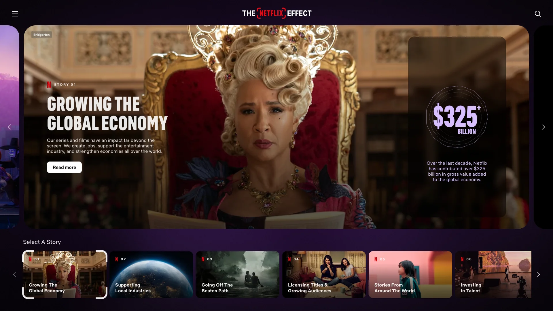 The Netflix Effect homepage carousel