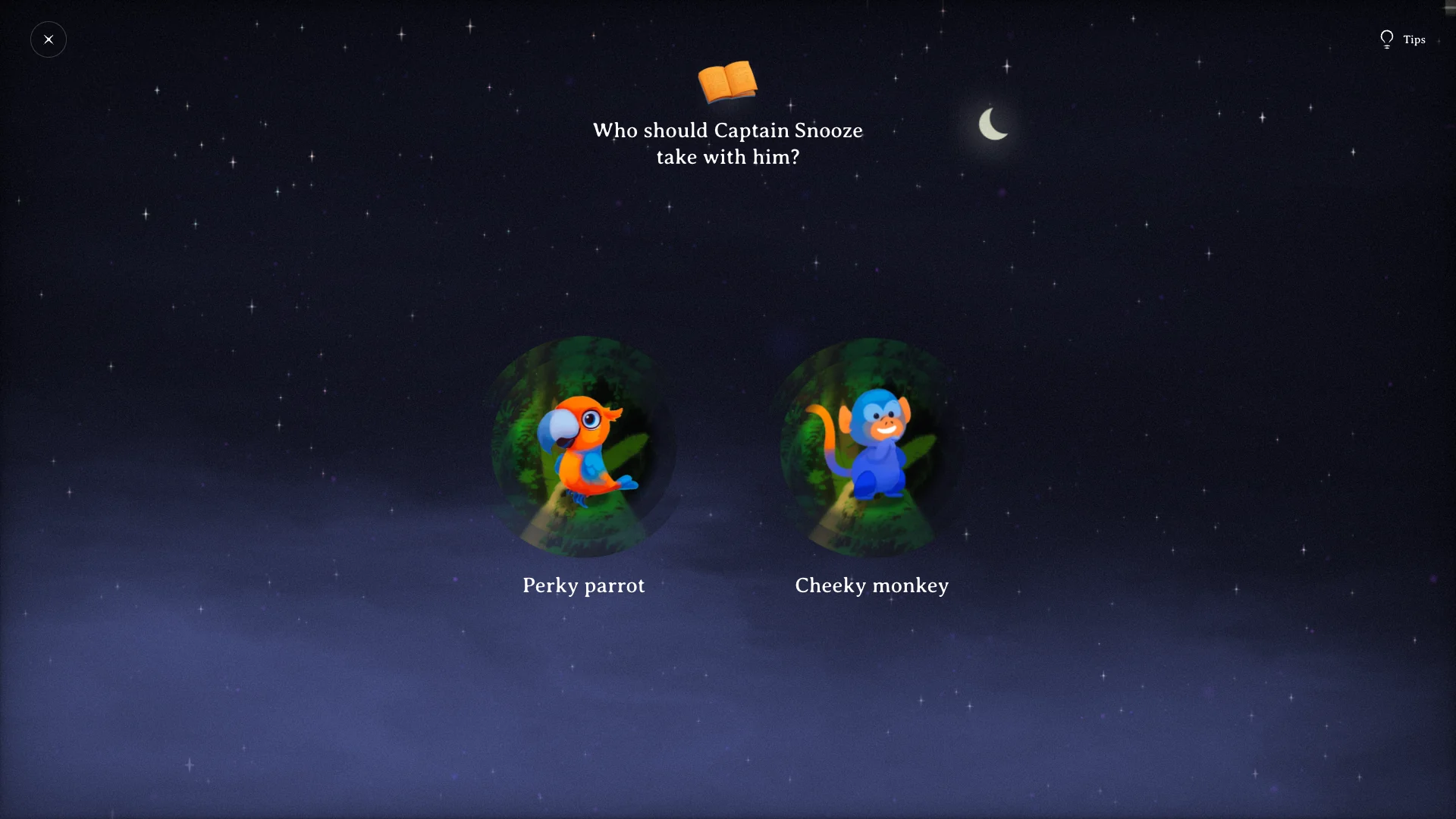Storytime with Nigel story path selection