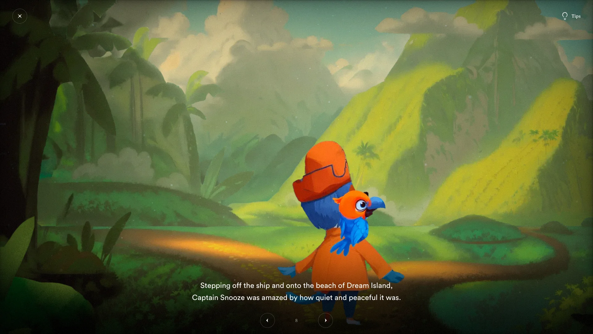 Storytime with Nigel Dream Island parrot path